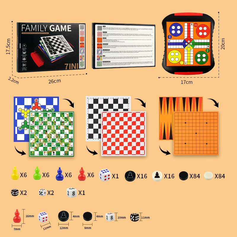 Наборы настольных игр 3-в-1/5- – обзор и цена Board Game Ludo
